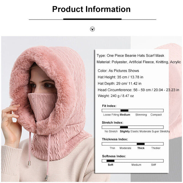 3-in-1 Fleece Hood, Scarf & Face Warmer