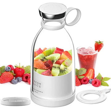 Portable USB Juicer Blender – 4 Blades, 350ml Rechargeable Bottle