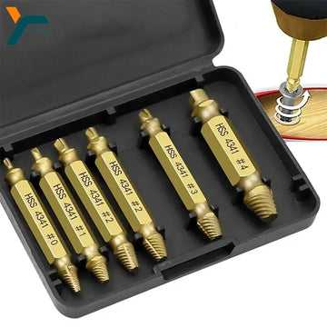 HSS Damaged Screw Extractor Set – Stripped Screw Remover Kit