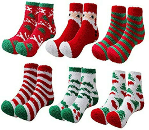 Christmas Fluffy Bed Socks – Gift Set of 5 Pairs