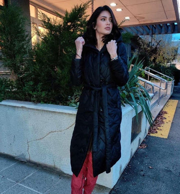 Long quilted puffer jacket